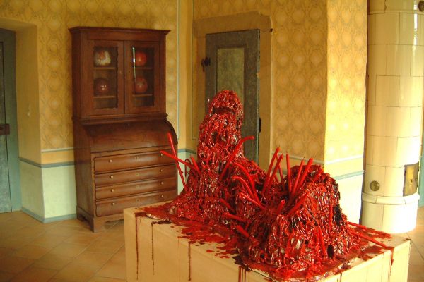 ceramic, porcelain, candles | dimensions variable | 1999