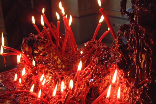 ceramic, porcelain, candles | dimensions variable | 1999